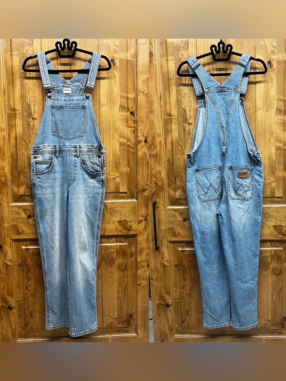 Wrangler Women’s Denim Bib Overalls Size S Light Wash Adjustable Straps Pockets